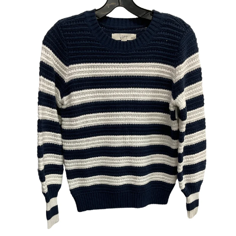 Sweater By Loft In Blue & White, Size: Xsp