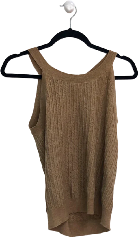 MOTF Beige Sleeveless Knit Top UK M