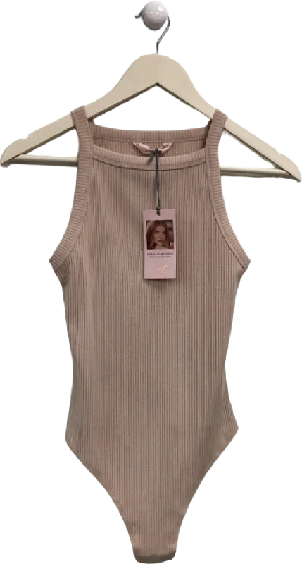 M&S Beige Ribbed Bodysuit UK XS