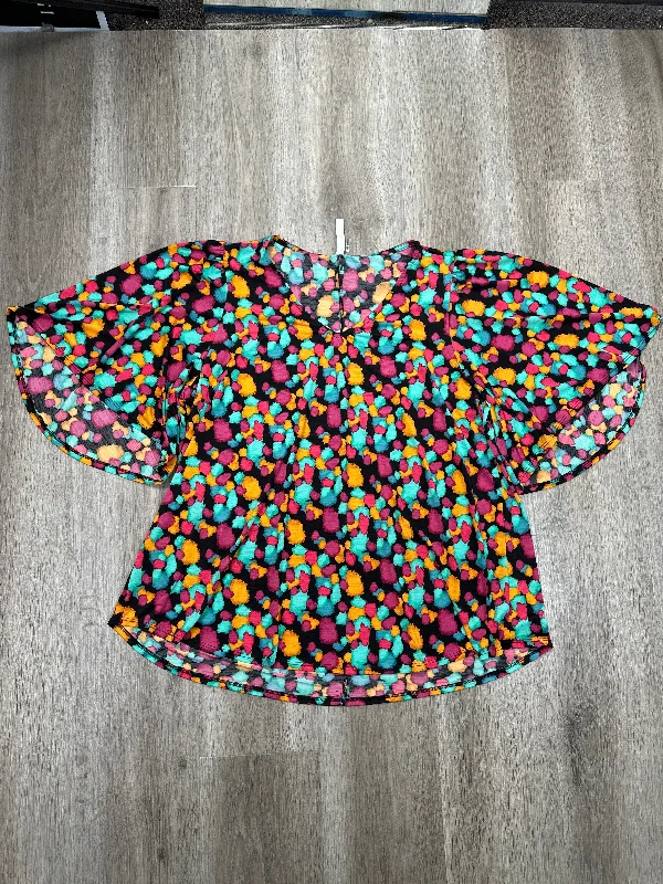 Blouse Short Sleeve By Dear Scarlett In Multi-colored, Size: Xl