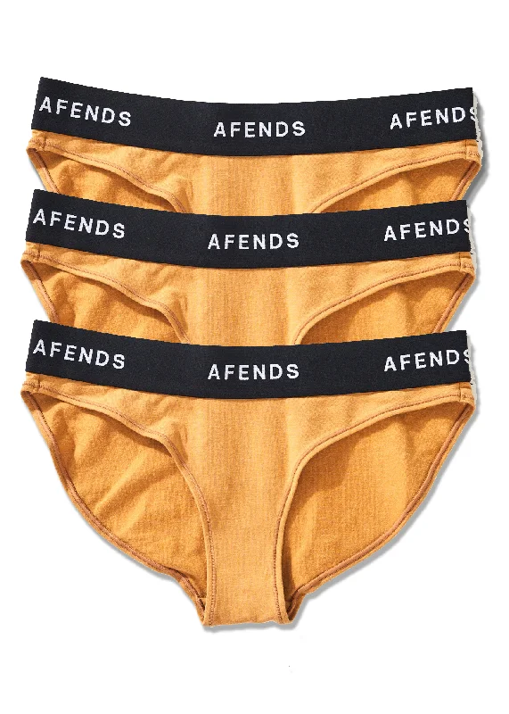 AFENDS Womens Molly - Bikini Briefs 3 Pack - Chestnut