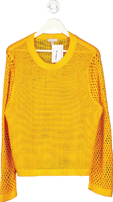 J.Crew Yellow Open Knit Jumper UK L