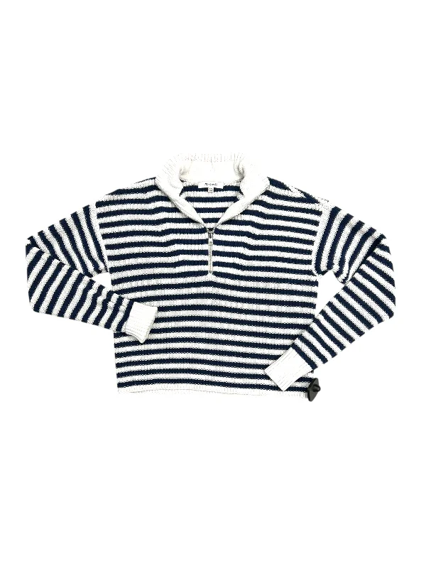 Sweater By Madewell In Blue & White, Size: Xxs