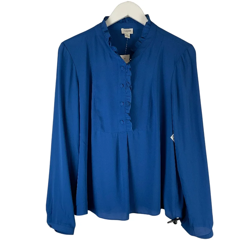 Blouse Long Sleeve By J. Crew In Blue, Size: 10