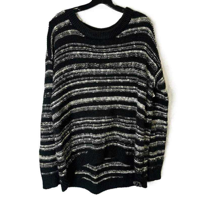 Sweater By Calvin Klein In Black & Cream, Size: Xl