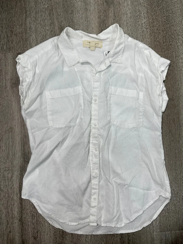 Blouse Short Sleeve By Cloth & Stone In White, Size: S