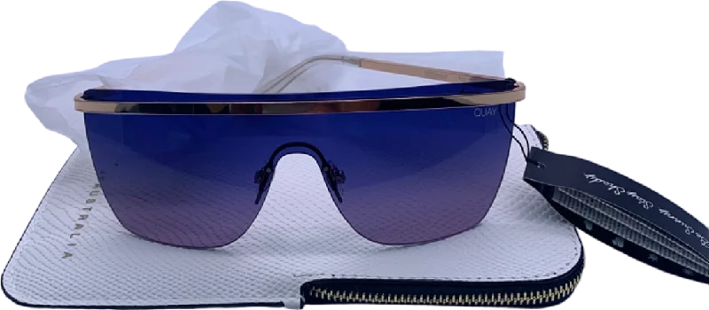 Quay Gold/Blue Get Right Sunglasses