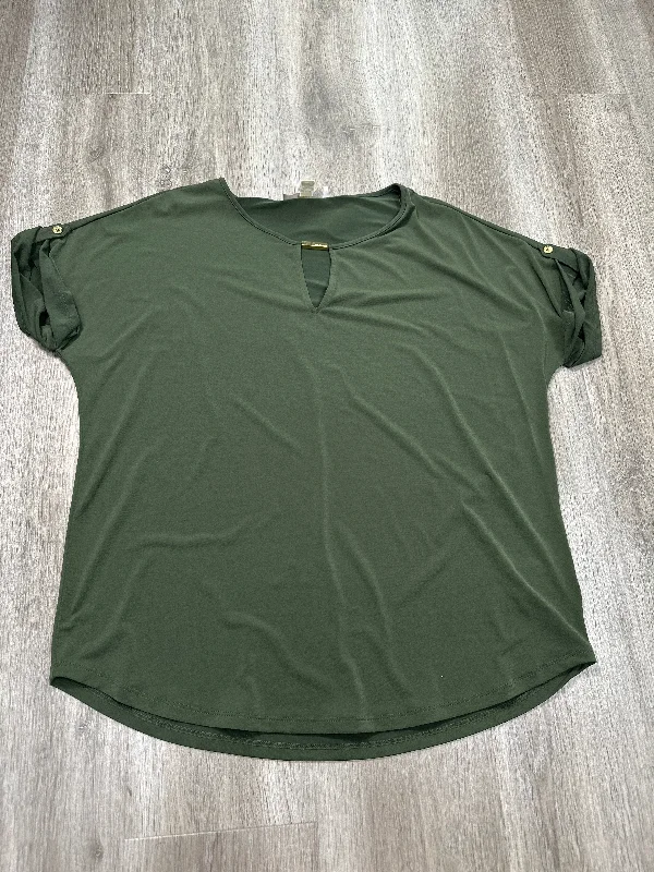 Blouse Short Sleeve By Michael By Michael Kors In Green, Size: L