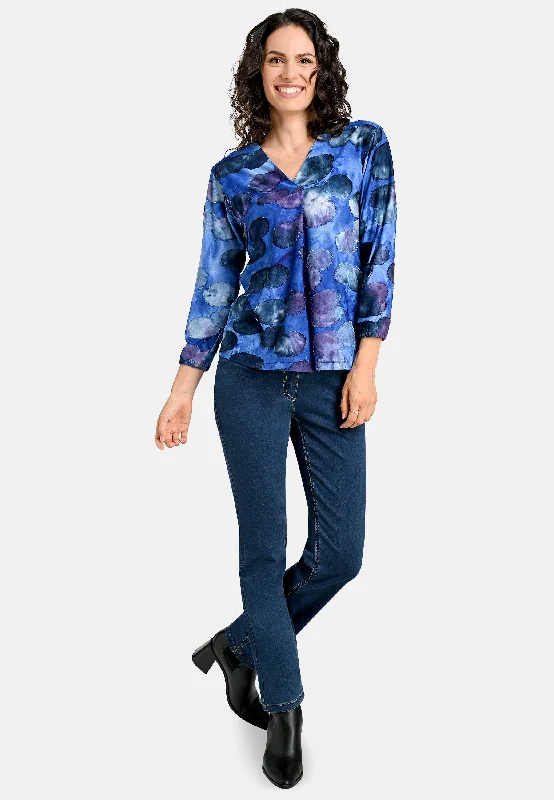 Tie Dye V Neckline Blouse