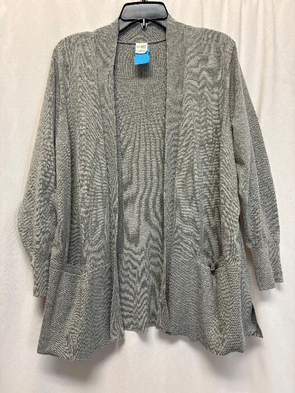 Cardigan By Terra & Sky In Grey, Size: 1x