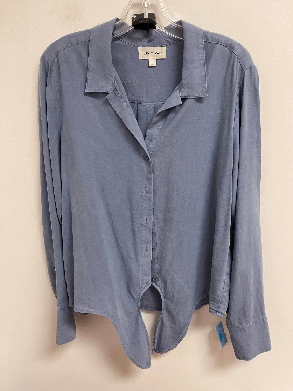 Blouse Long Sleeve By Cloth & Stone In Blue, Size: M