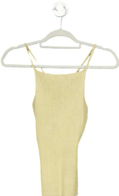 ZARA Yellow Ribbed Knit Strappy Dress EU S