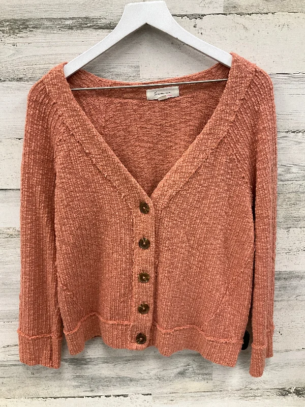 Sweater Cardigan By Two By Vince Camuto In Orange, Size: L