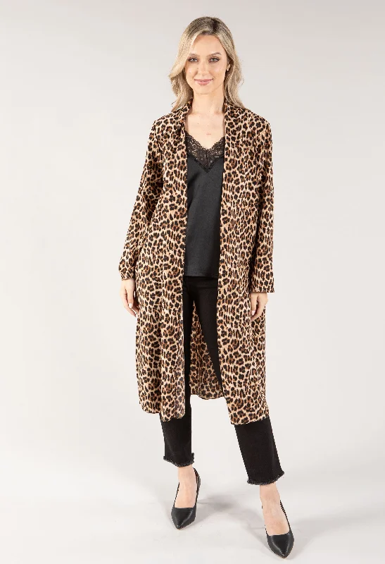 Longline Leo Print Overshirt