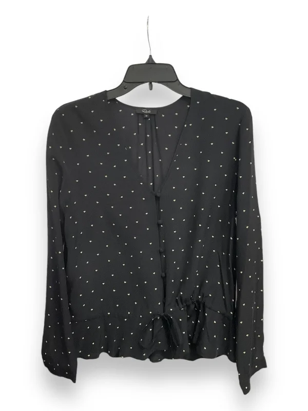 Blouse Long Sleeve By Rails In Black, Size: M