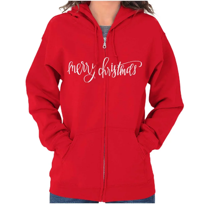 Merry Christmas Zip Hoodie