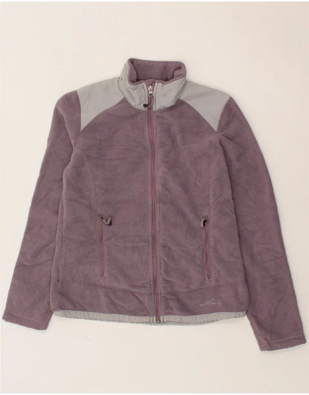 EDDIE BAUER Womens Fleece Jacket UK 10 Small Purple Colourblock Polyester