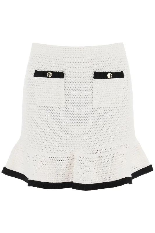 Self Portrait Women's Crochet Mini Skirt In