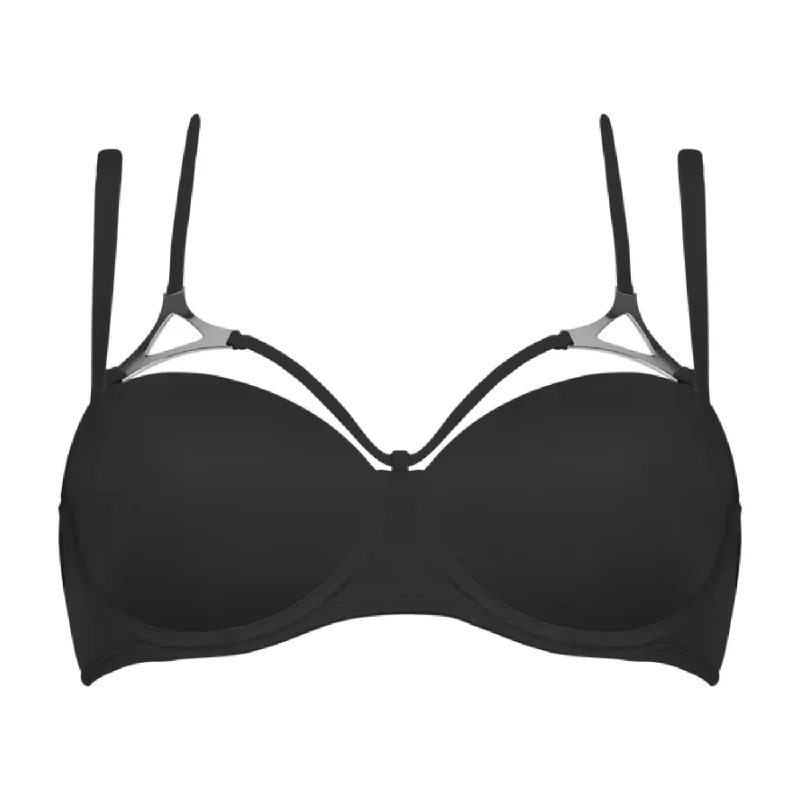 MARLIES DEKKERS UNDRESSED TRIANGLE WIRE PADDED BRA - BLACK