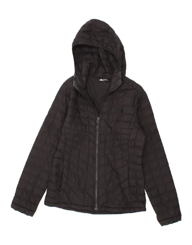 THE NORTH FACE Womens Hooded Padded Jacket UK 14 Medium Black Polyester