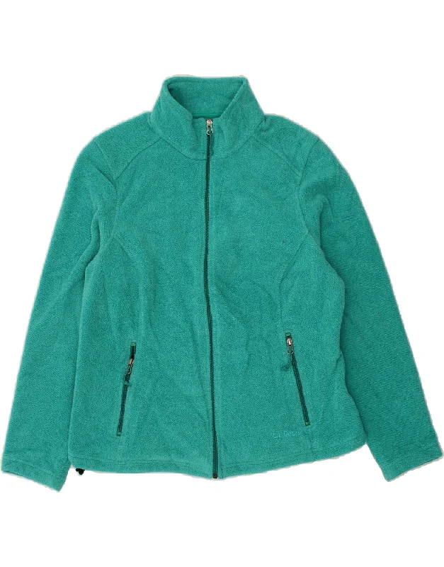 L.L.BEAN Womens Fleece Jacket UK 14 Medium Turquoise Polyester