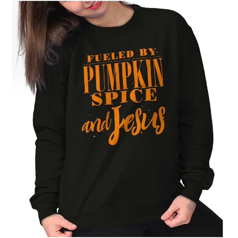 Fueled by PSLs and Jesus Crewneck Sweatshirt