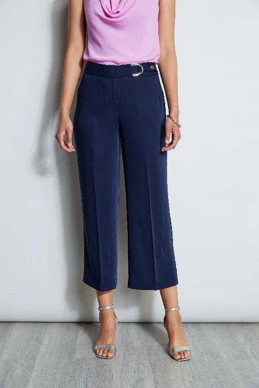 Cropped Wide Leg Belted Pant