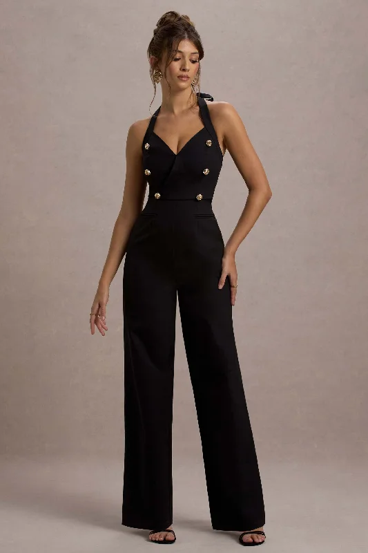 Banks | Black Tailored Halter-Neck Straight-Leg Jumpsuit