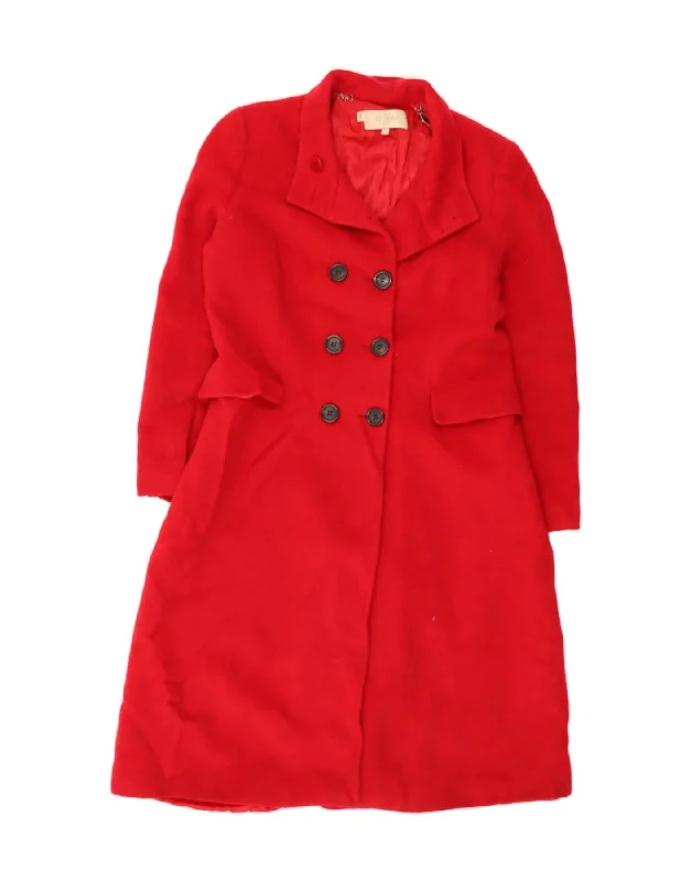 HOBBS Womens Double Breasted Coat UK 14 Large  Red Wool