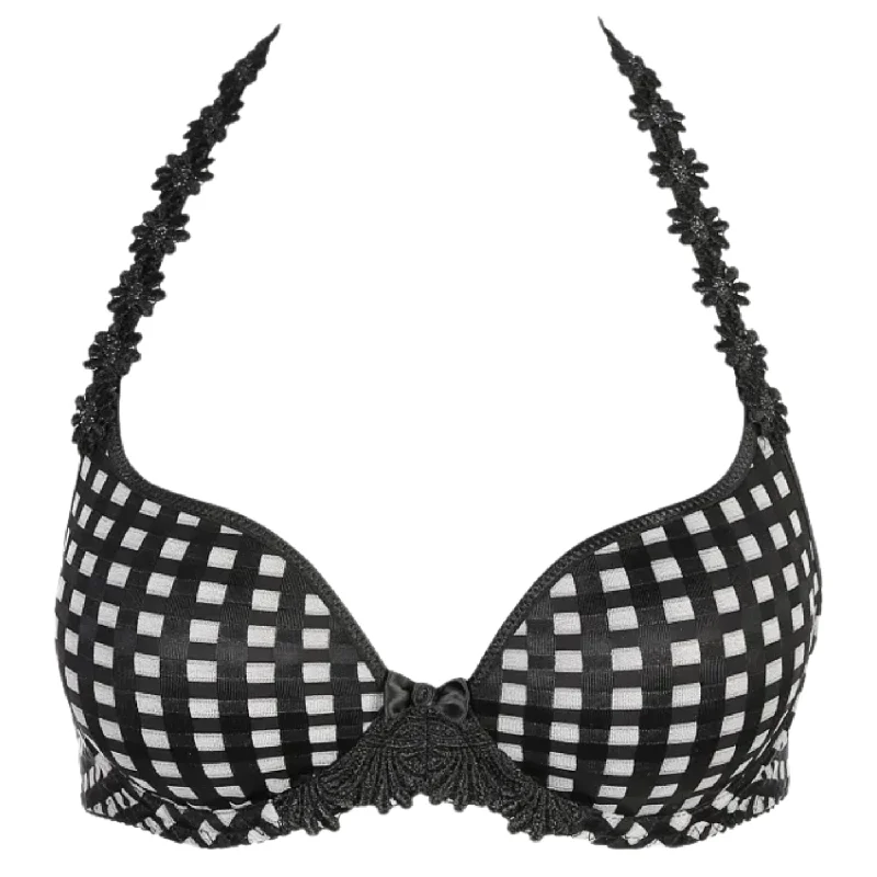 MARIE JO AVERO PADDED HEART SHAPED BRA - CRYSTAL BLACK