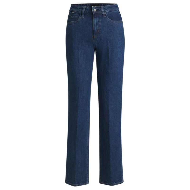 Slim-fit jeans in deep-blue comfort-stretch denim