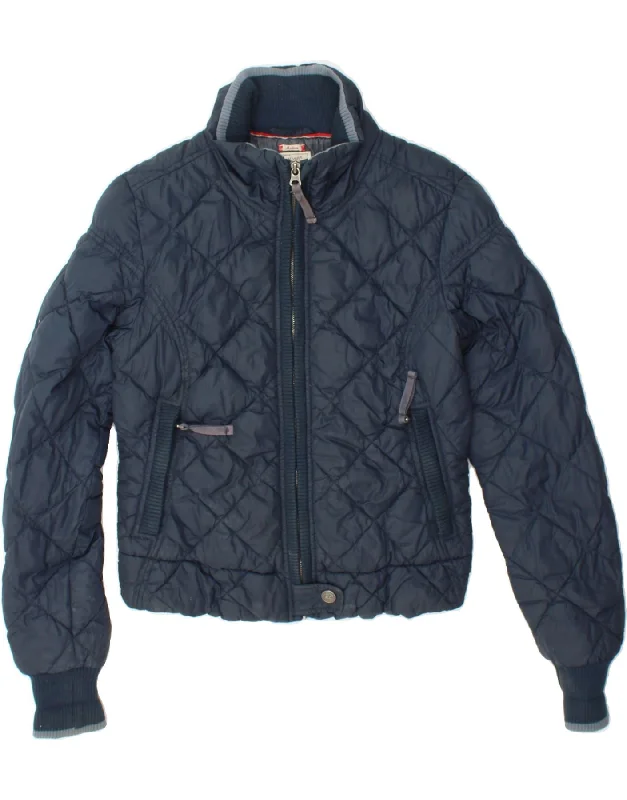 TOMMY HILFIGER Womens Heritage Padded Jacket UK 12 Medium Navy Blue