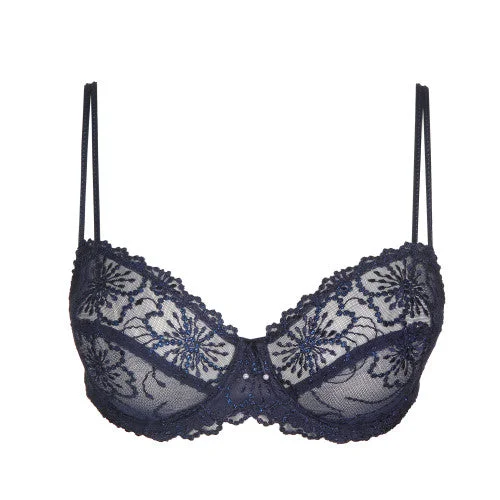 MARIE JO JANE BALCONY BRA HORIZONTAL SEAM- VELVET BLUE