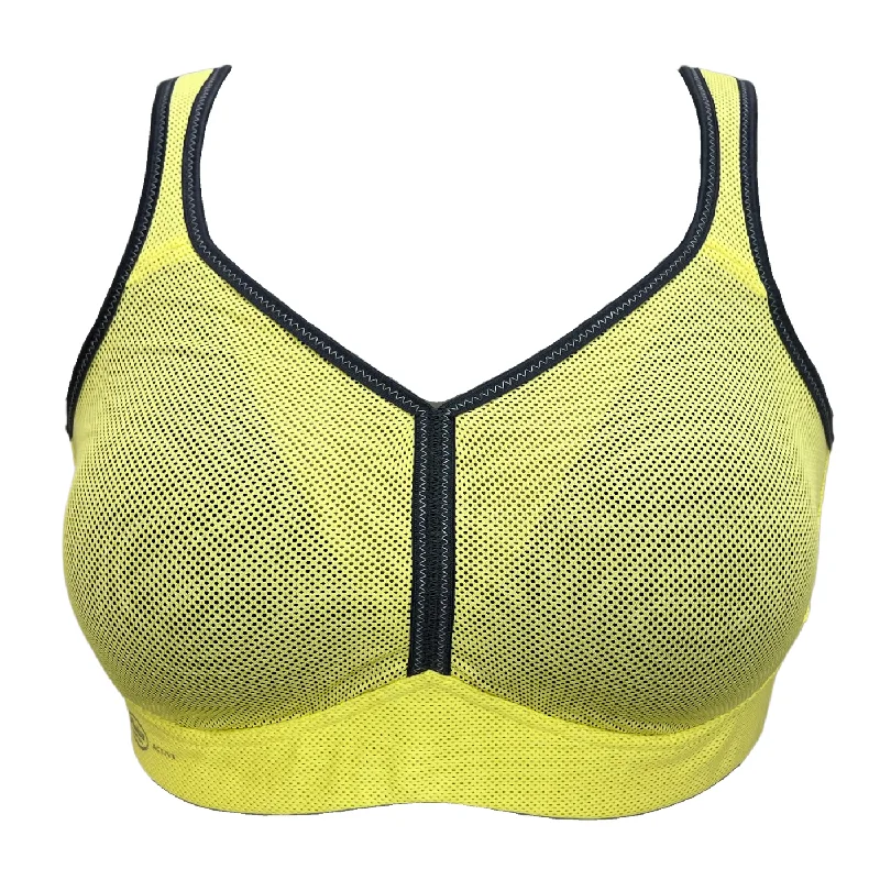 ANITA AIR CONTROL SPORTS BRA WITH PADDED CUPS - YELLOW/ANTHRACITE