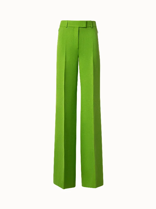 Wide Leg Pants in Shantung Silk