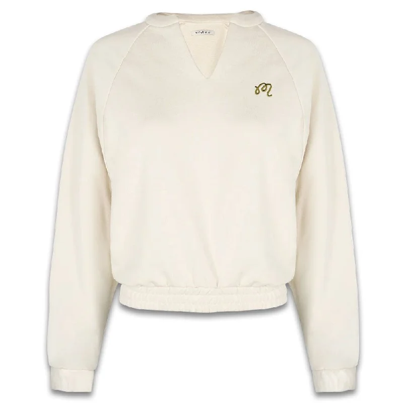 Malbon Gianna II Raglan Pullover Golf Sweatshirt Bone - FW24 Women