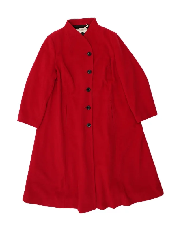 WINDSMOOR Womens Overcoat UK 22 3XL Red Wool