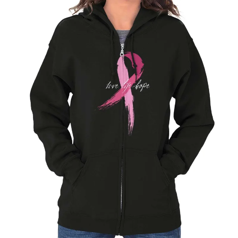 Breast Cancer Awareness Zip Hoodie