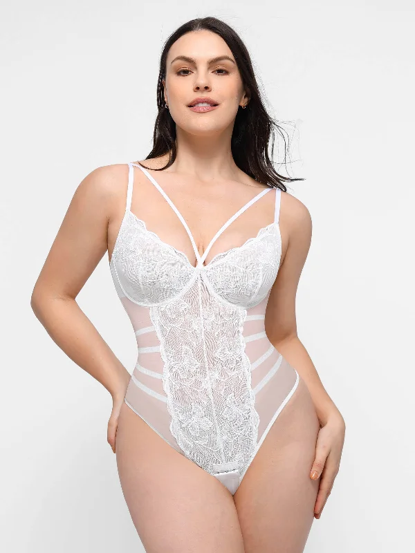 Feelingirl Lace Smooth Thong Shaping Bodysuit