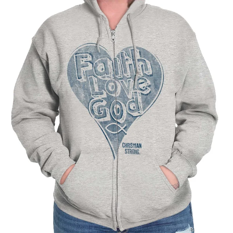 Faith Love God Zip Hoodie