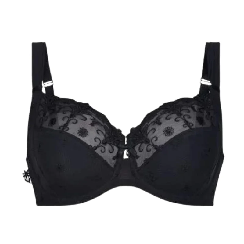 ROSA FAIA EDELWEISS UNDERWIRED BRA - BLACK