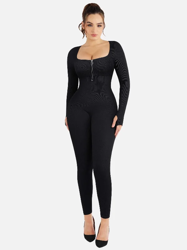 Feelingirl Full Body Tummy Control Long Sleeve Jumpsuits