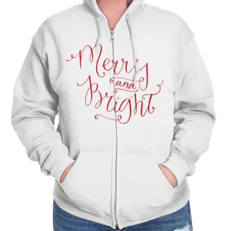 Merry And Bright Zip Hoodie