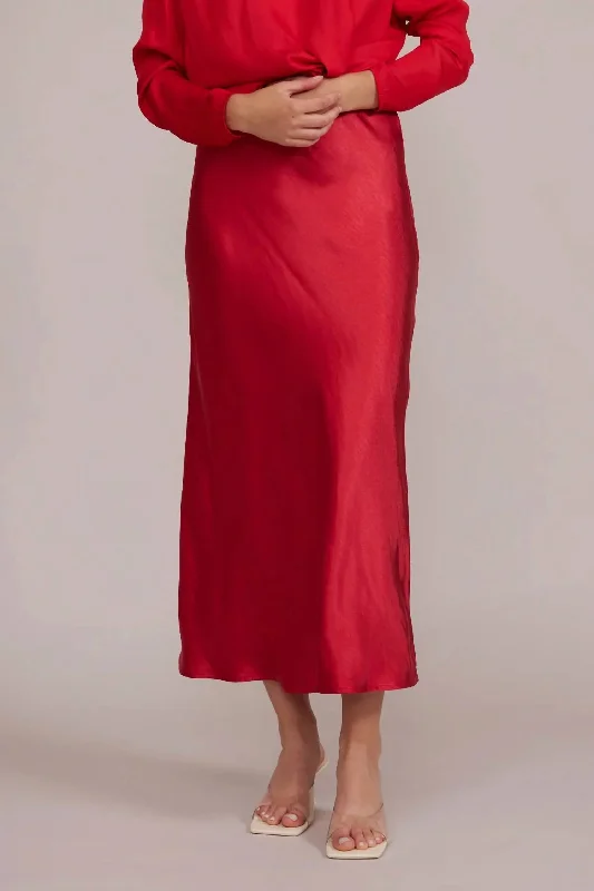 Katianna Maxi Skirt In Red