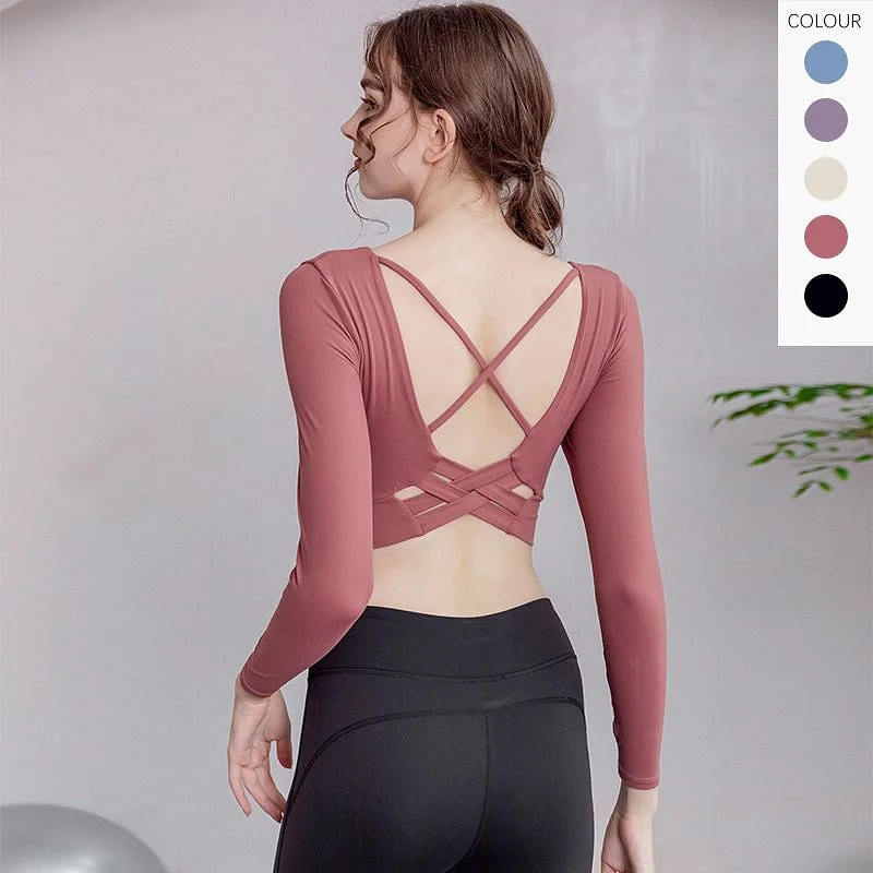 Yoga top with splicing back design