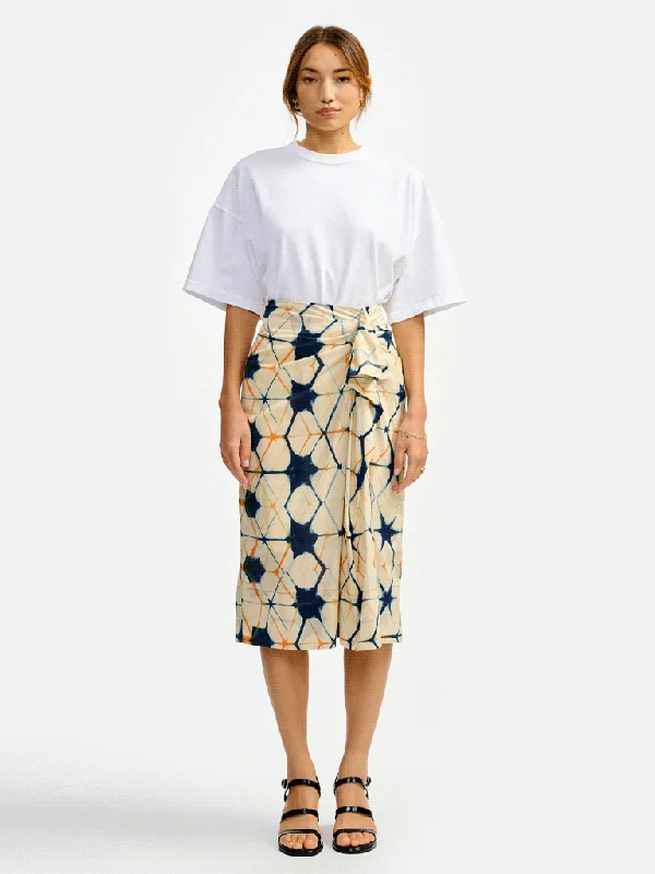 Bellerose Anemone Skirt in Dis A Ecru Blue Orange