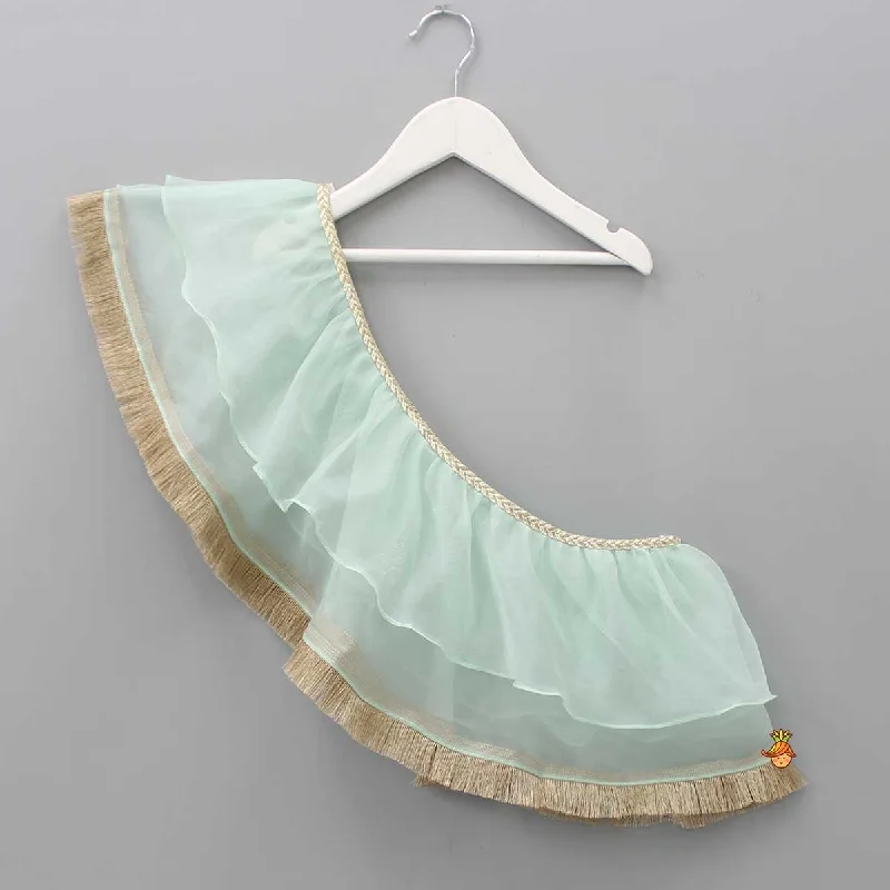 Round Layered Green Dupatta