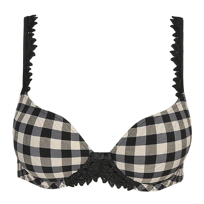 MARIE JO ELY PADDED HEART SHAPE BRA - BLACK