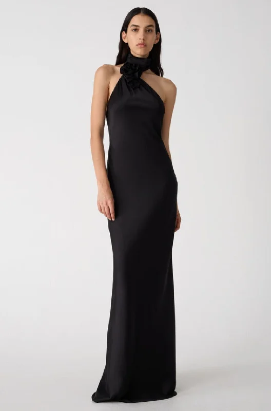 Misha Teresa Satin Gown - Black