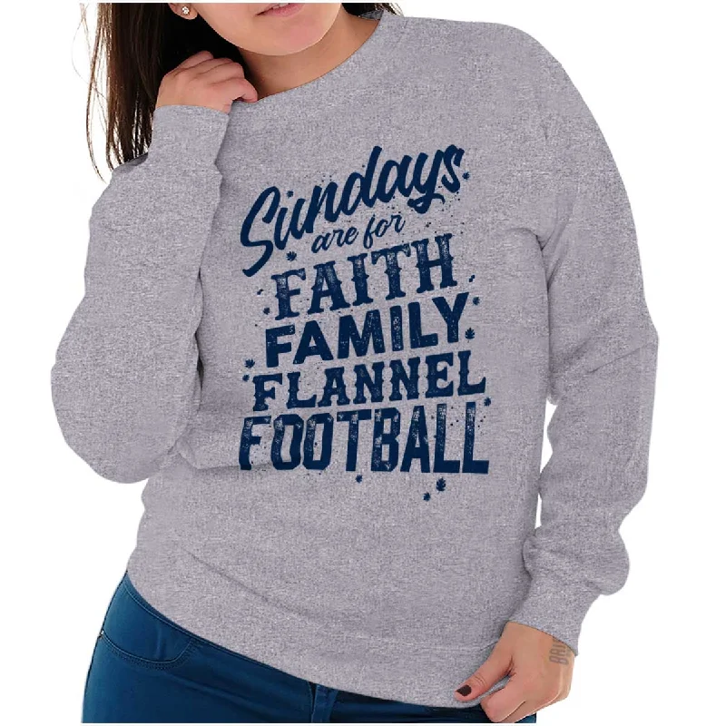 Faith Family Football Crewneck Sweatshirt